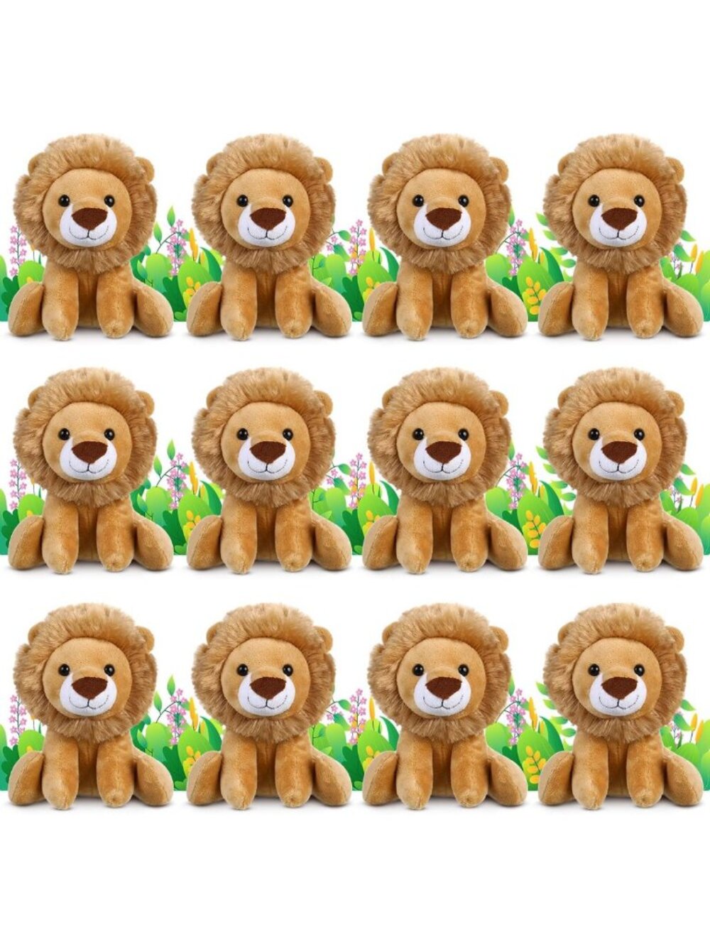 12 Pcs Lion Stuffed Animals 6 Inches Soft Plush Toys